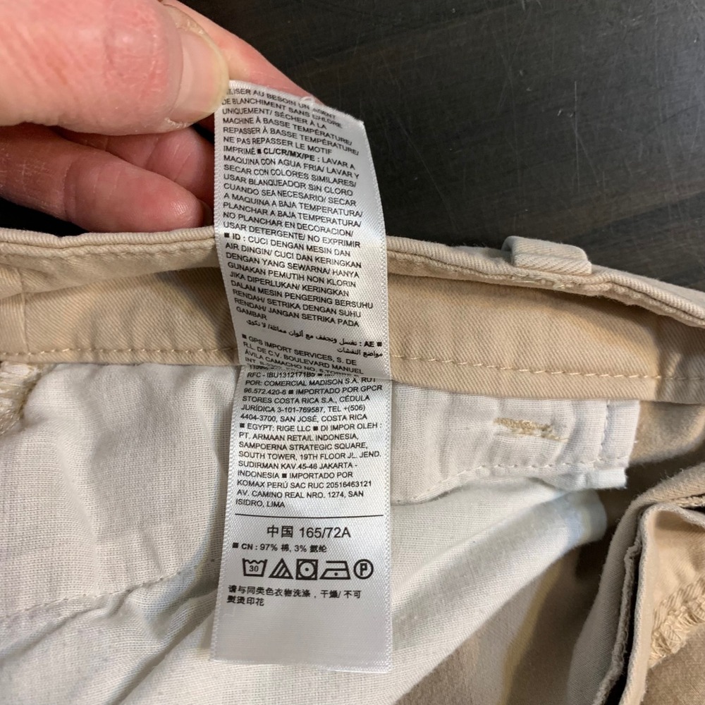 Old Navy Bootcut Khaki Pants Womens 8 Tan Rolled Oats Stretch Chino STAINS - Picture 3 of 8